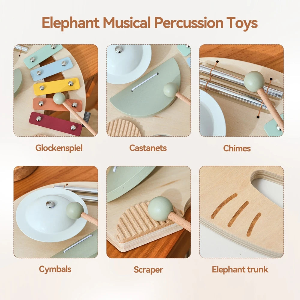 Elephant Wooden Music Table for Babies and Toddlers