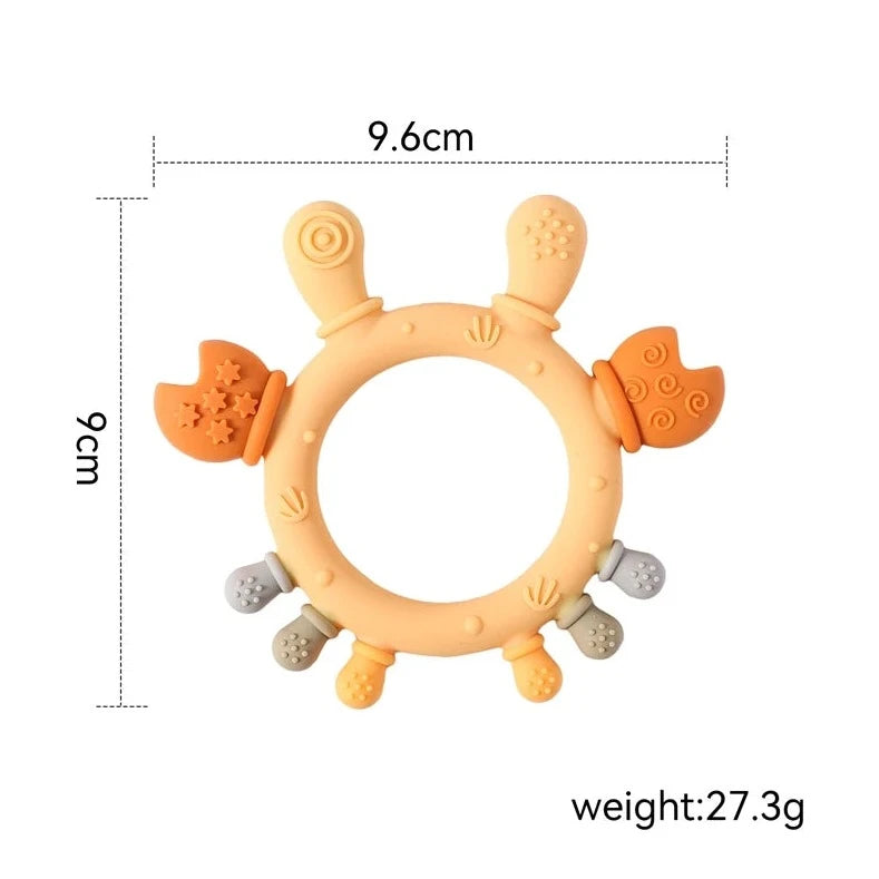Cartoon Crab Baby Teething Toy | BPA-Free Sensory Teether