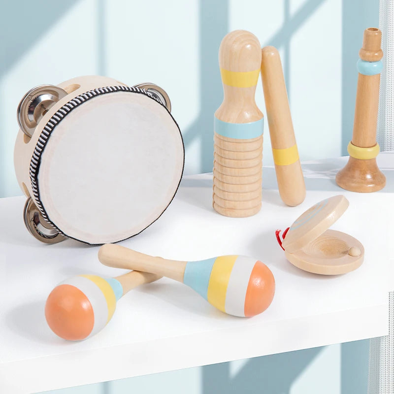 Wooden Percussion Instrument Set for Toddlers and Kids
