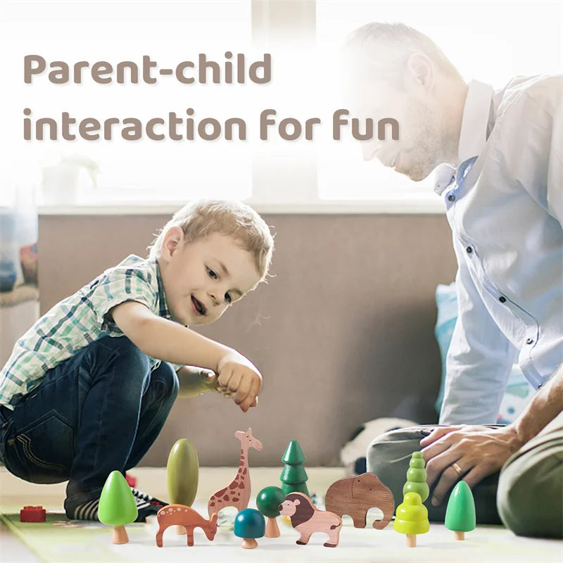 Wooden Forest Trees and Tiny Houses