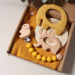 Baby Bib & Teether Gift Set | Oliver & Company Montessori Toys