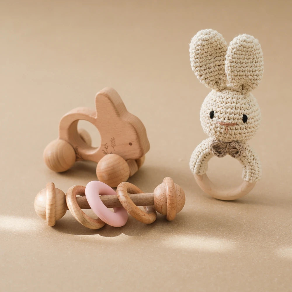 Animal Rattle Set | Oliver and Company Montessori Toys