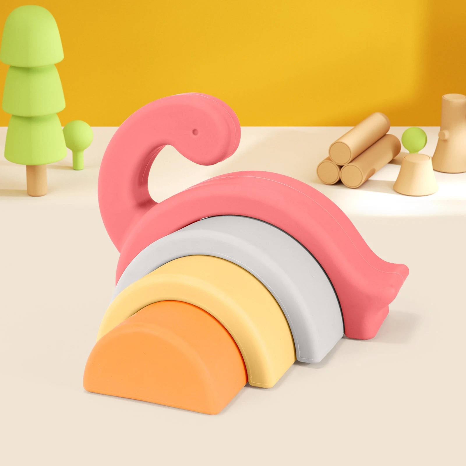 Dinosaur Silicone Stacking Blocks | Oliver & Company 