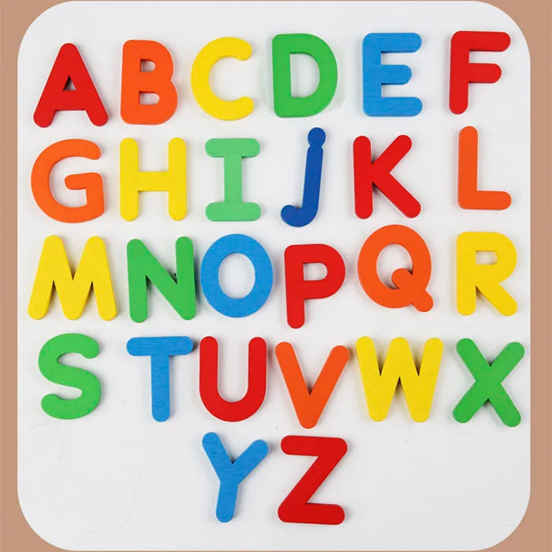 52 Wooden Alphabet Letters – Rainbow Uppercase & Lowercase Set