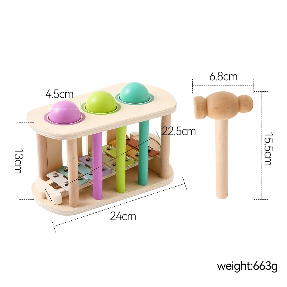 Wooden Pound and Xylophone Ball Set for Babies and Toddlers