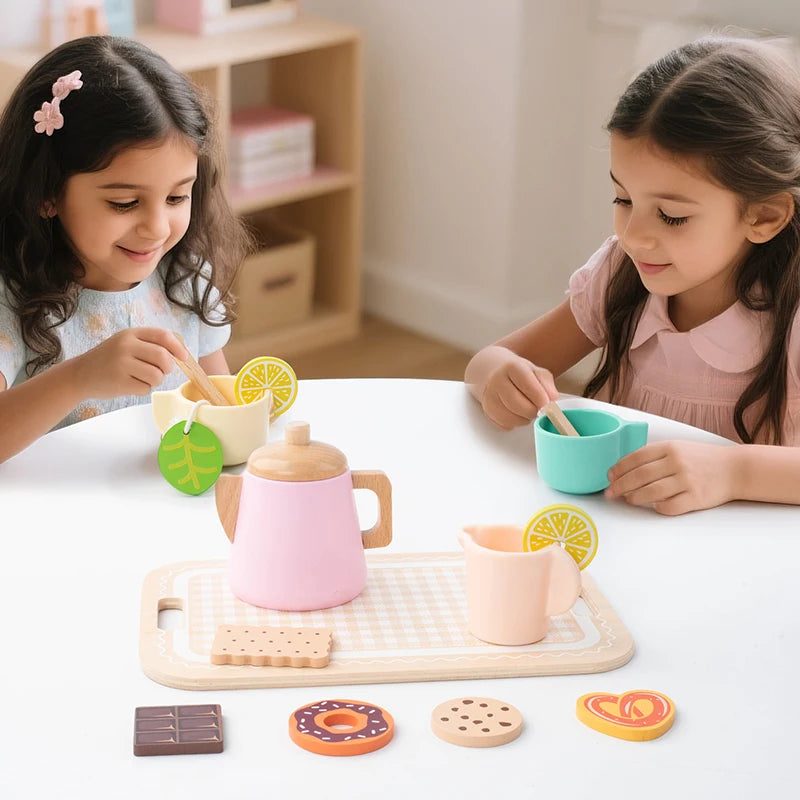 Wooden Tea & Snack Play Set | Oliver Montessori Toys