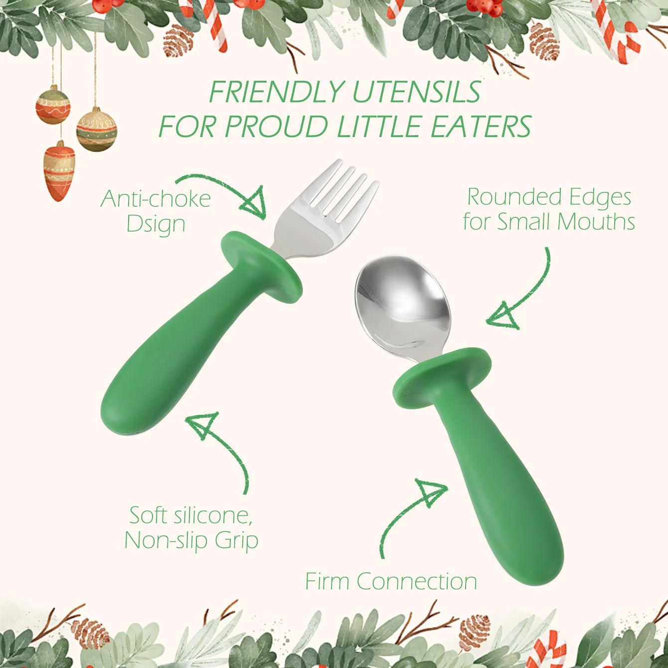 3-Piece Stainless Steel Divided Plate and Utensil Set | Oliver Montessori Toys