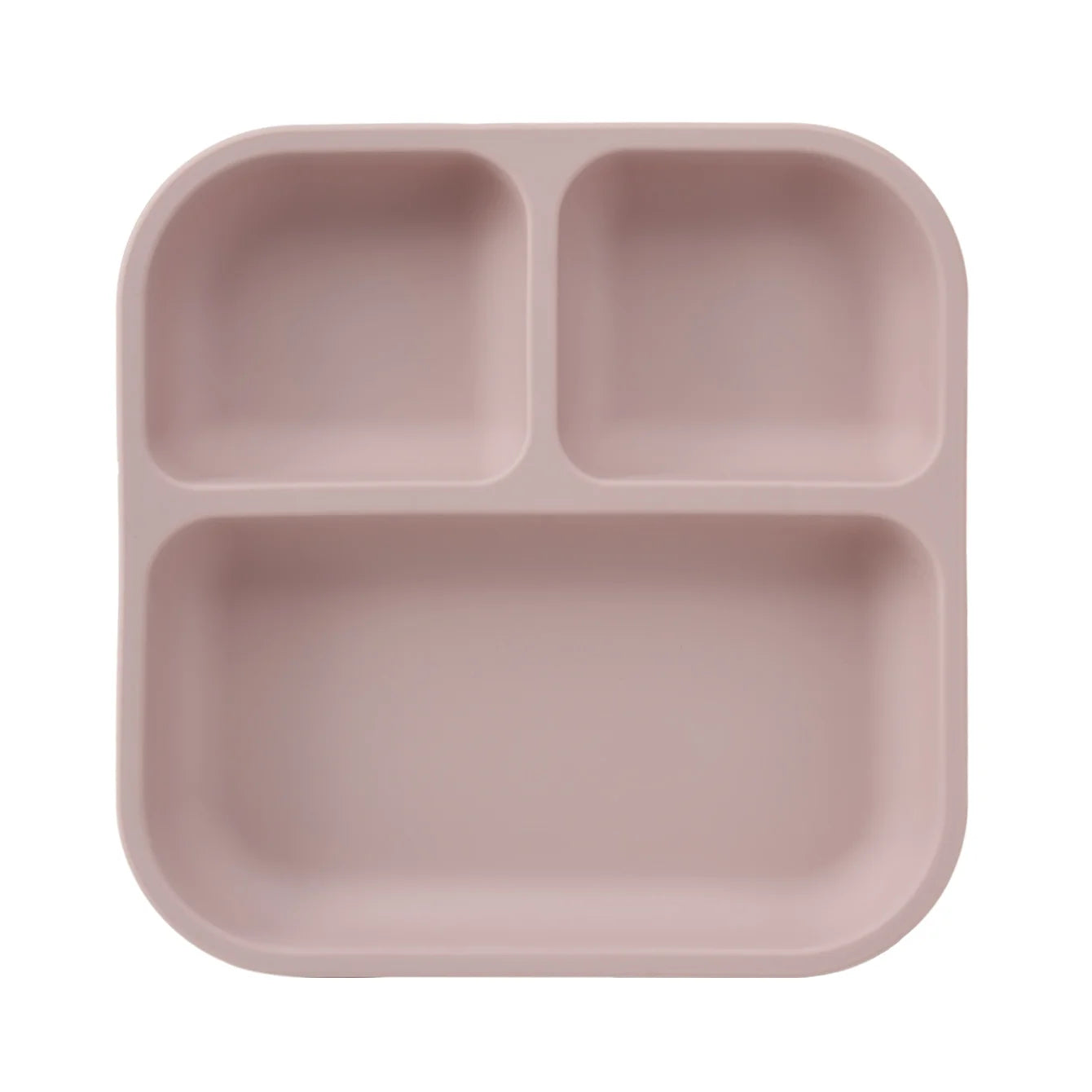 Square silicone divided suction plate in Dusty Lilac