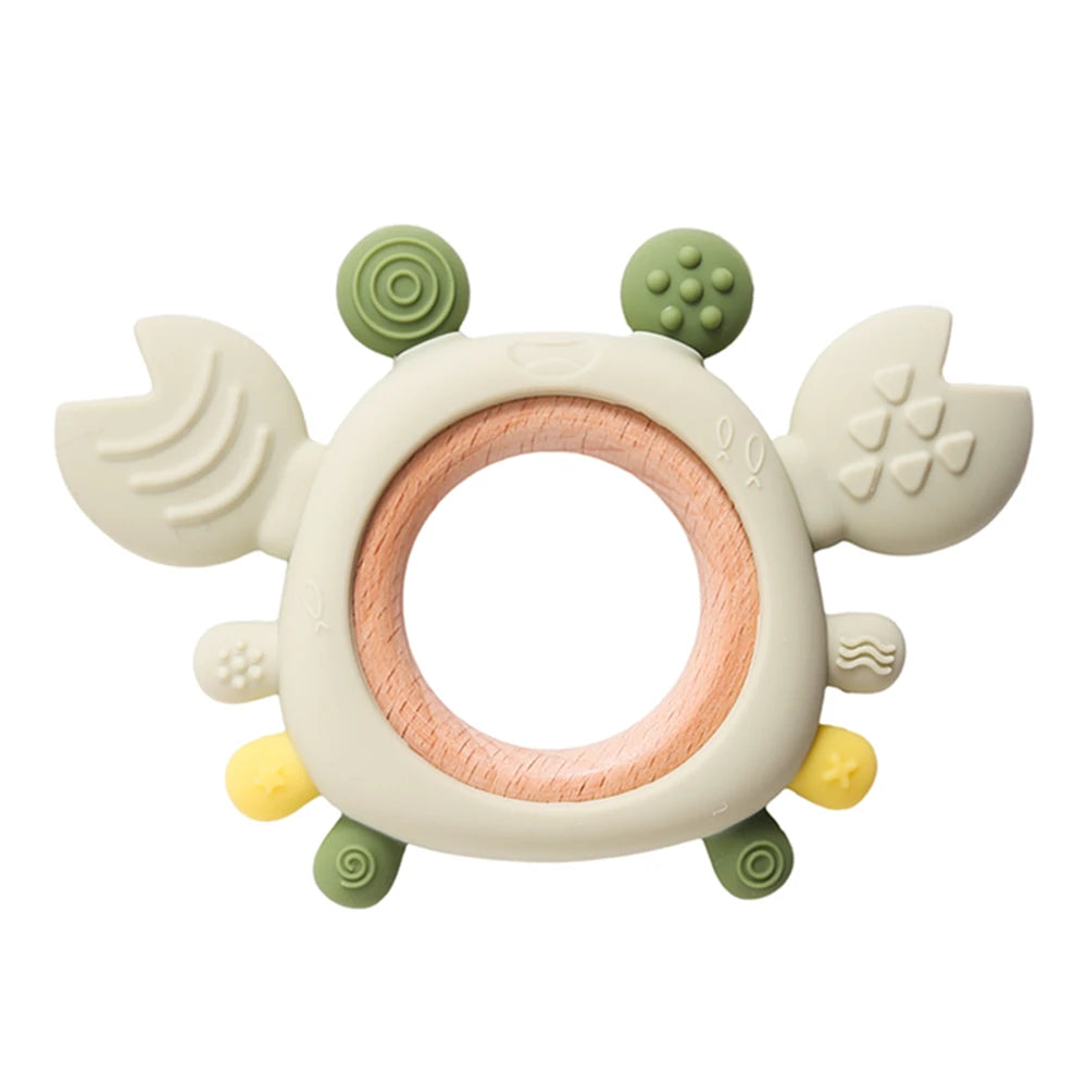 Colorful Cartoon Crab Baby Teething Toy | Oliver Montessori