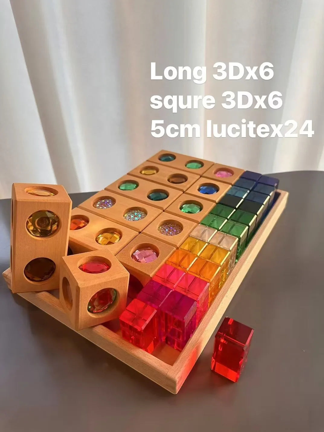 3D Gem Wooden Building Blocks