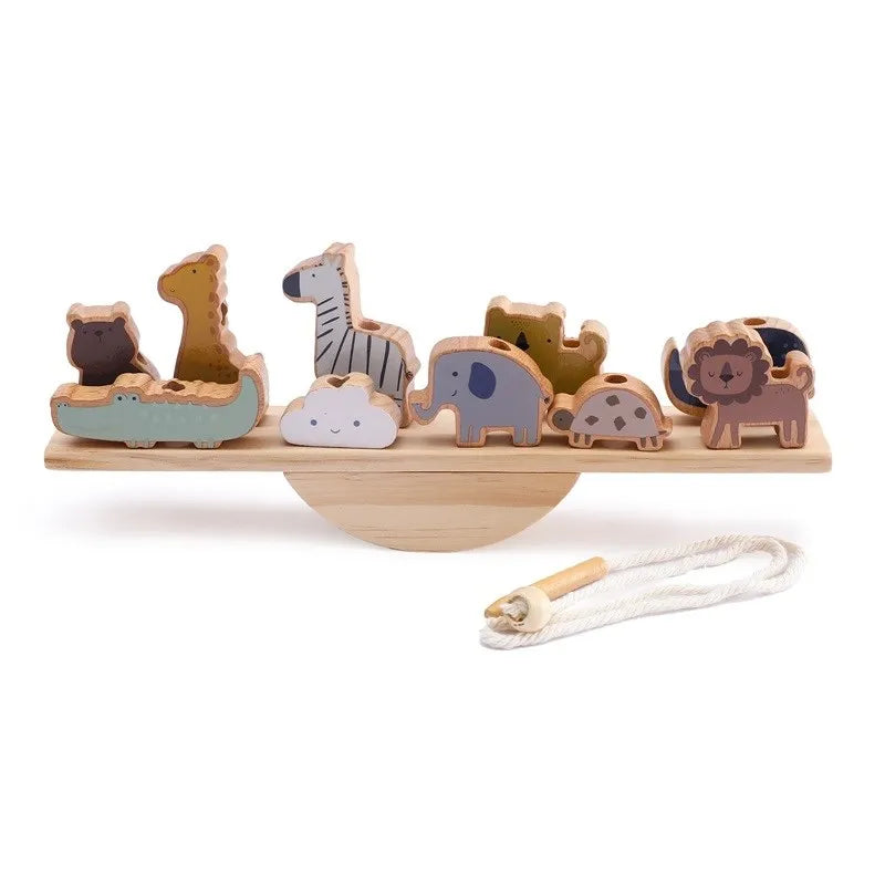 Montessori Wooden See-Saw Threading Toys