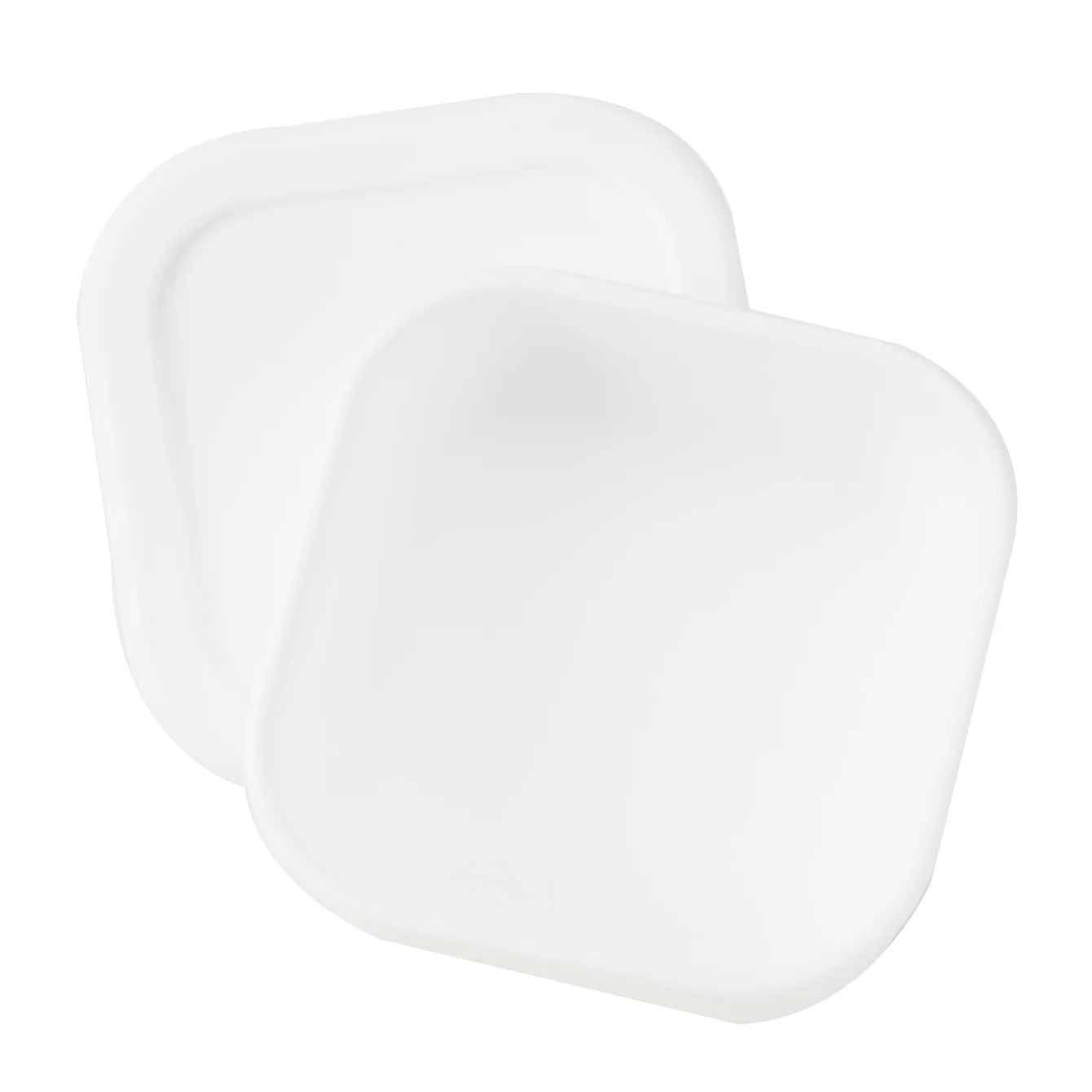 Square silicone snack container with lid in White