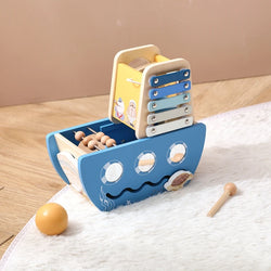 Montessori 5-in-1 Wooden Ship Activity Toy | Oliver Montessori Toys