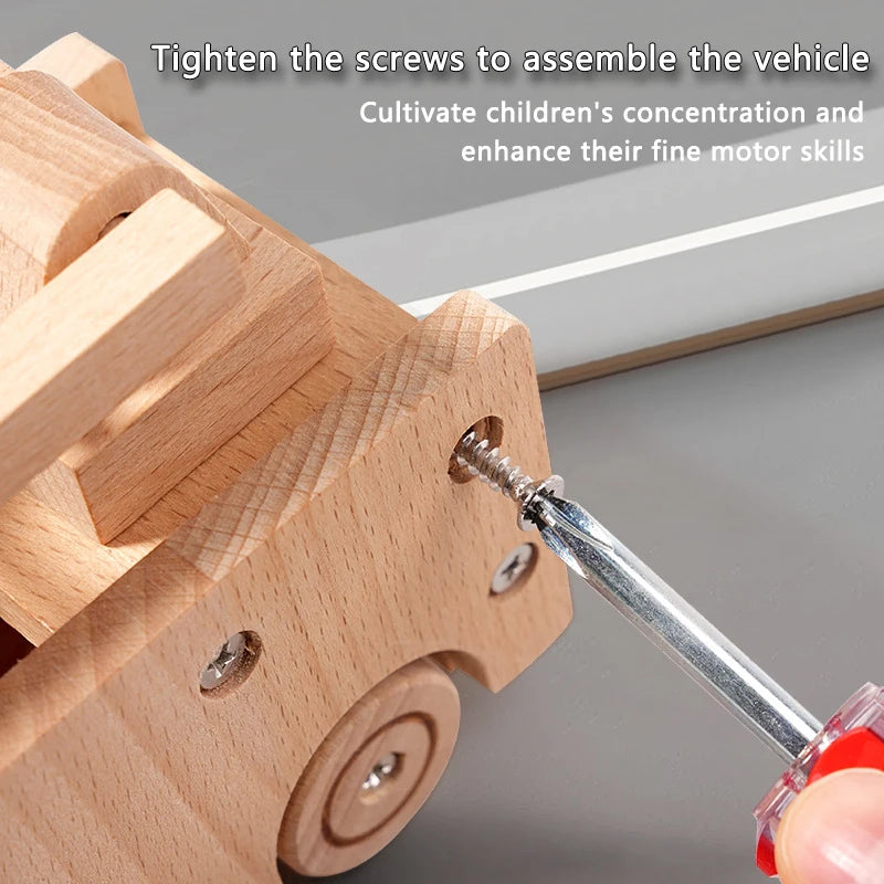 Wooden DIY Assembly Vehicle Kids Build Your Own Toy Car Truck
