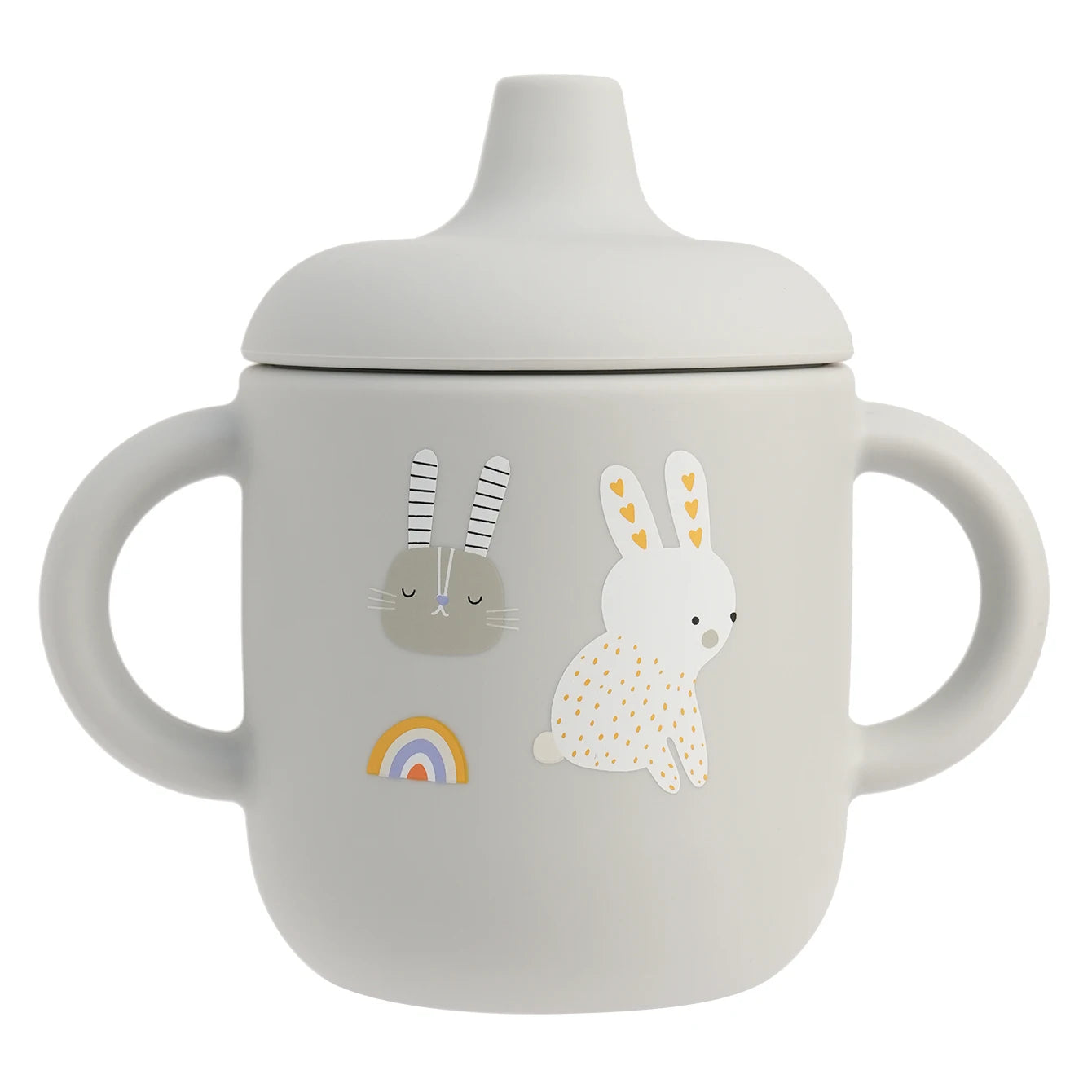 Cartoon silicone sippy cup in Grey Bunny