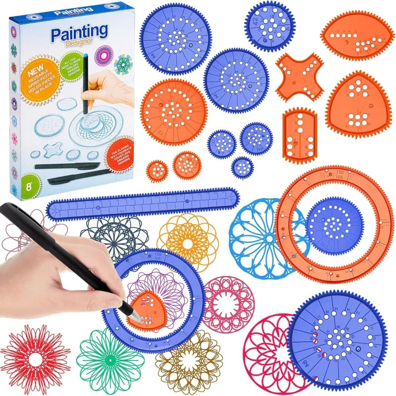 Spiral Gear Drawing Set for Kids – Montessori Geometric Art Tool – Oliver & Company