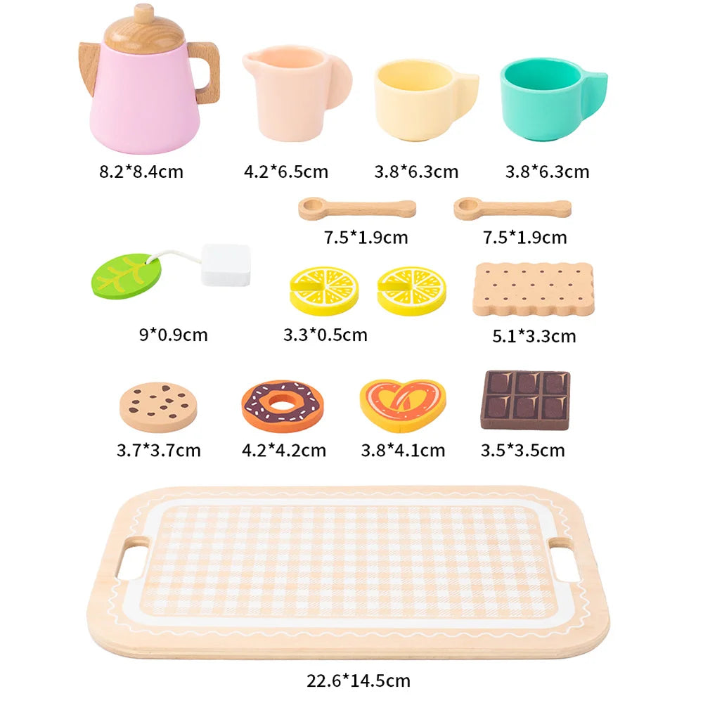Wooden Tea & Snack Play Set | Oliver Montessori Toys