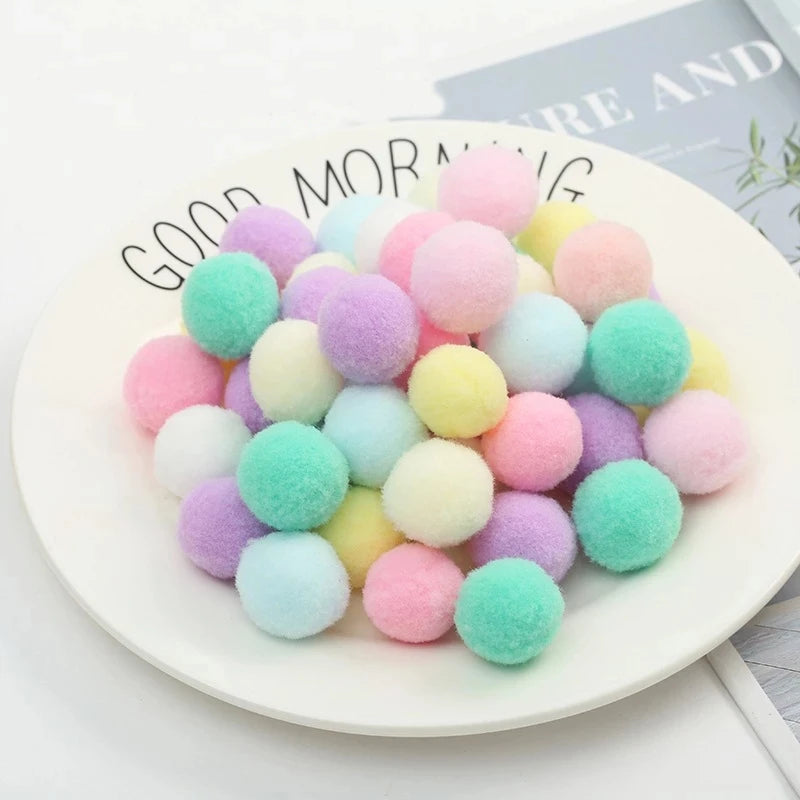 500/2000Pcs Mixed Color Fluffy Soft Colored Pompoms for Crafts