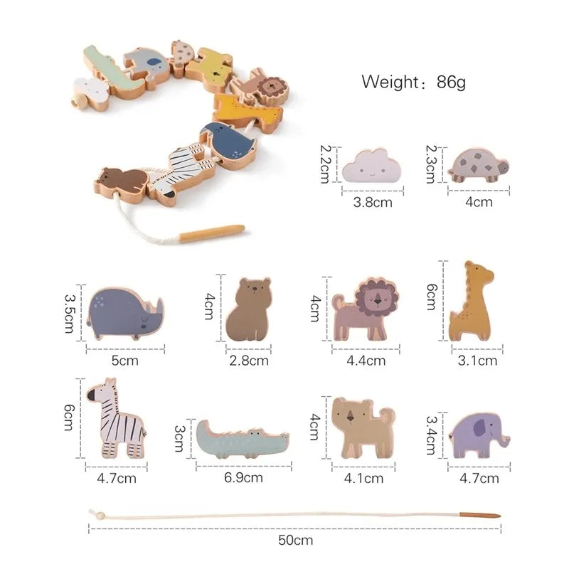 Montessori Wooden See-Saw Threading Toys