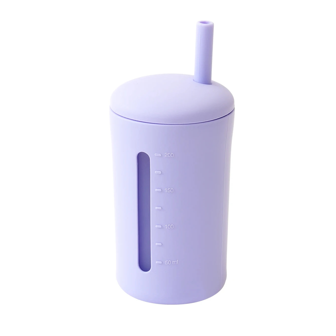 Silicone straw cup with lid in Lavender