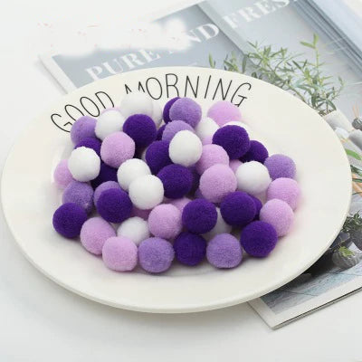 500/2000Pcs Mixed Color Fluffy Soft Colored Pompoms for Crafts