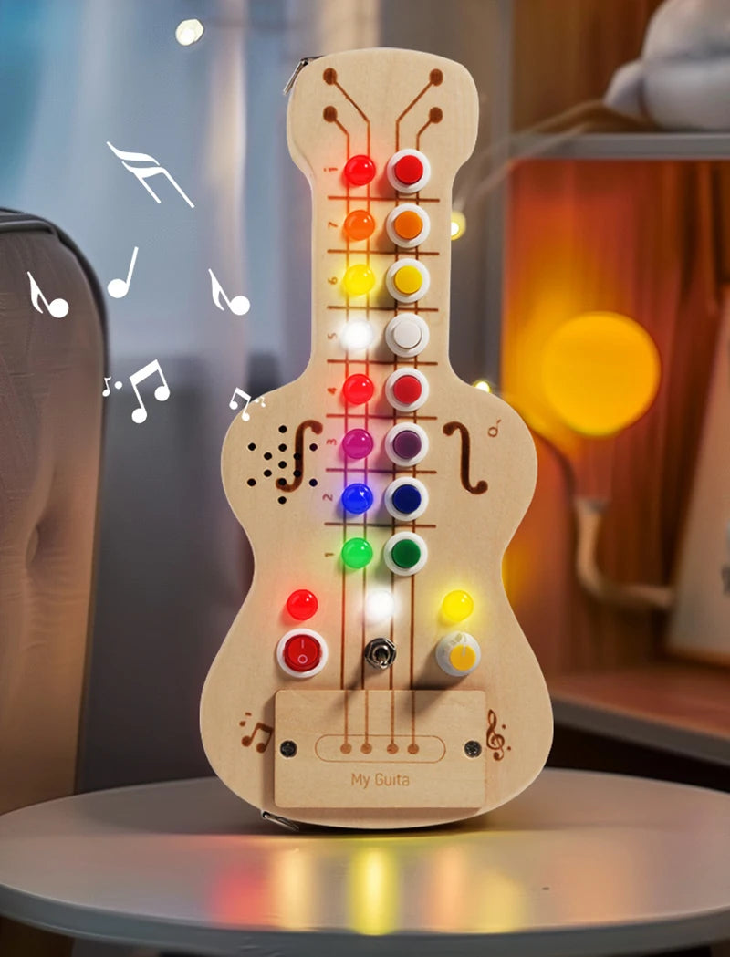 Electronic Guitar Toy with Lights & Sound - Musical Busy Board Toy