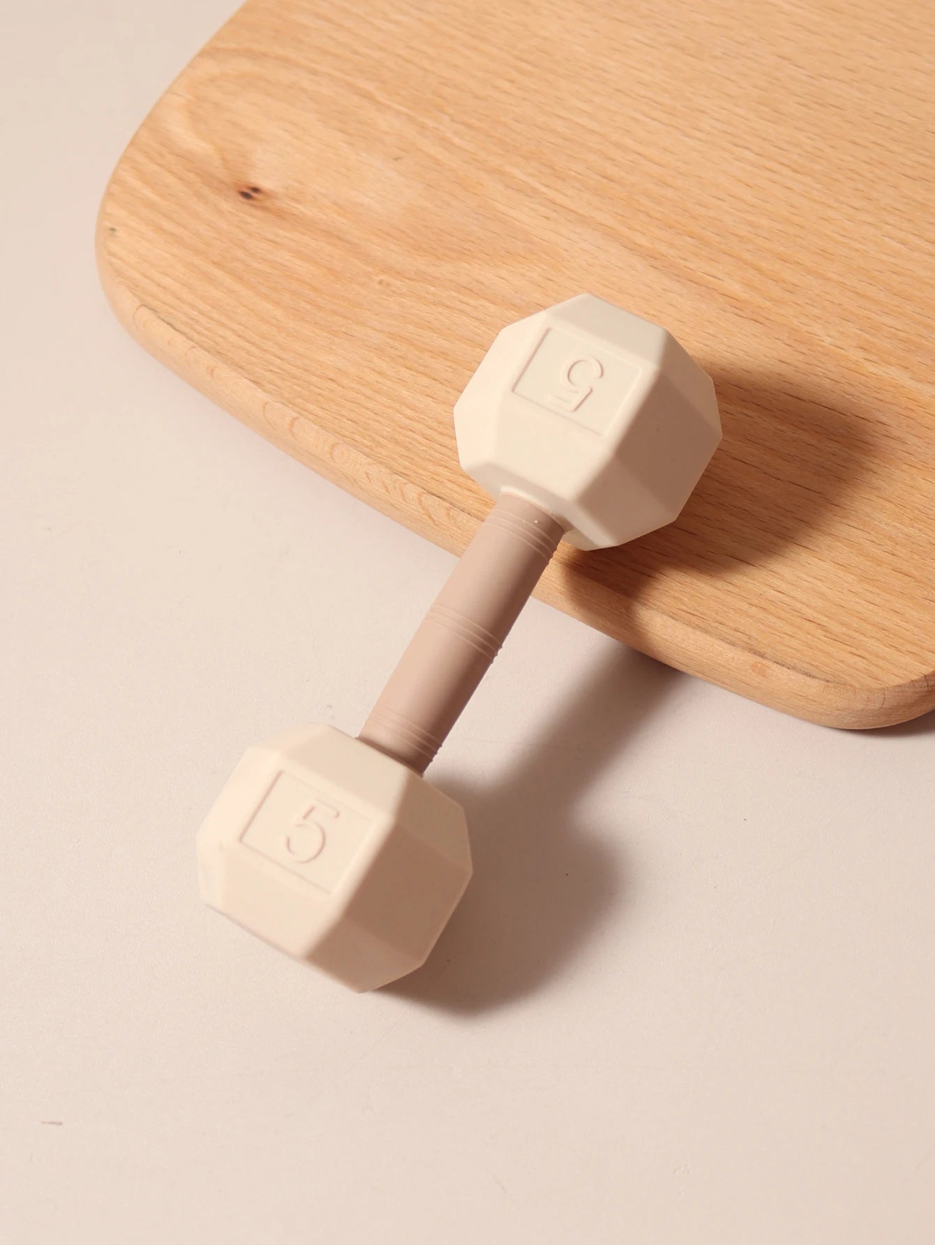 Silicone Barbell Baby Teether Rattle | Oliver Montessori Toys
