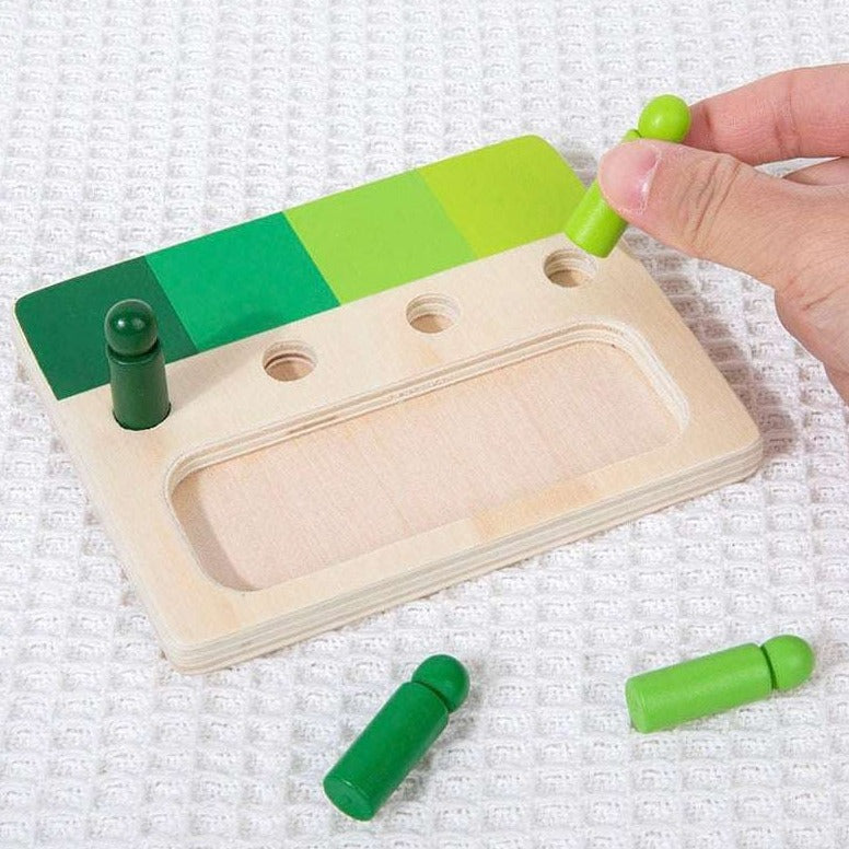 Montessori wooden color matching peg boards