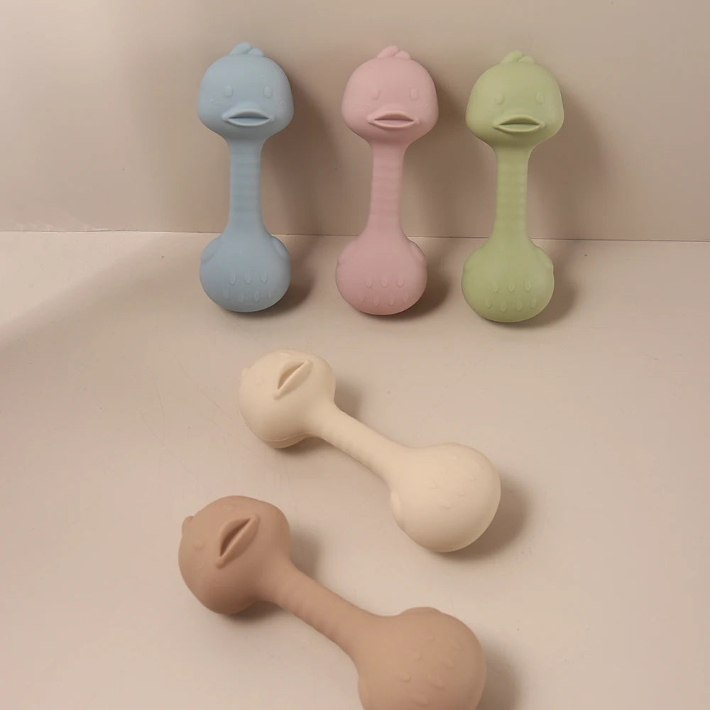 Silicone Barbell Baby Teether – BPA-Free Chew Toy for Infants