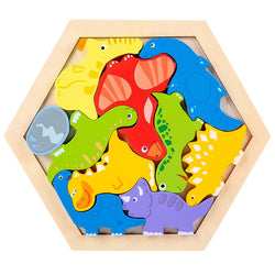 Cartoon Wooden Puzzle Block Toy | Oliver Montessori Toys