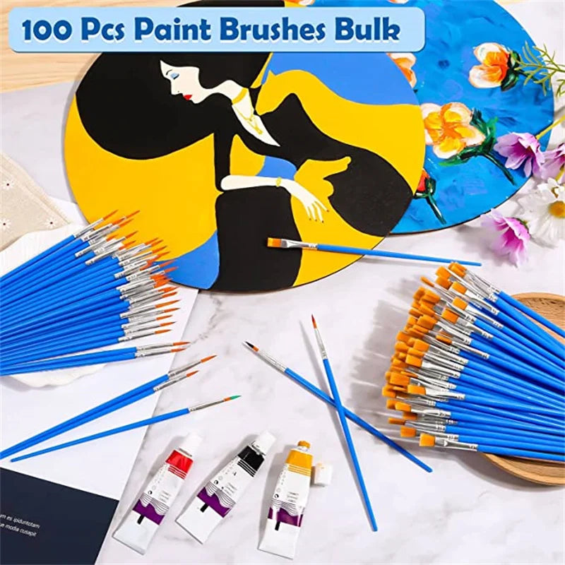 100pcs Paint Brushes Set for Kids | Oliver Montessori Toys