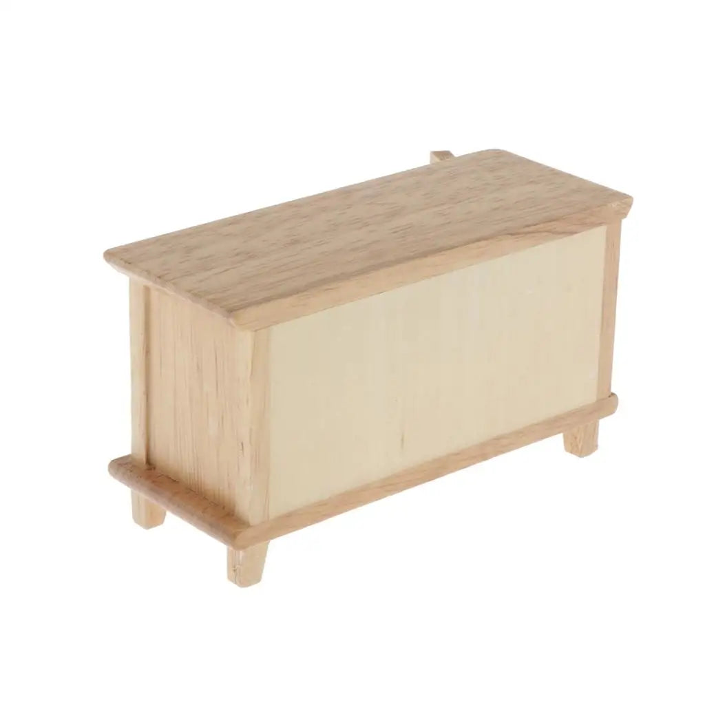 Mini Wooden TV Cabinet – 1:12 Scale Dollhouse Furniture with Opening Doors