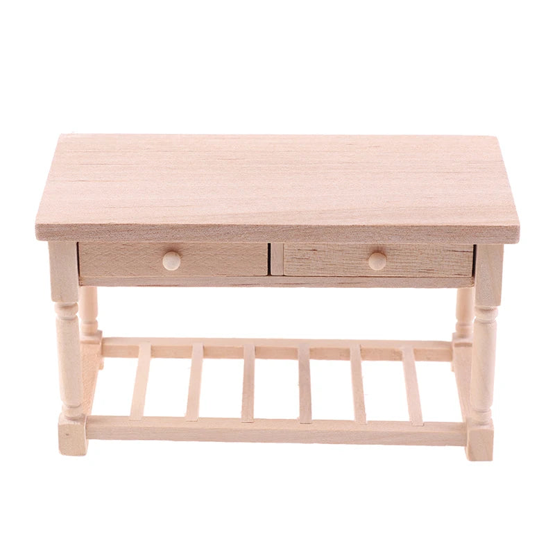 Wooden coffee table with two drawers on a white background Oliver & Company Montessori Toys