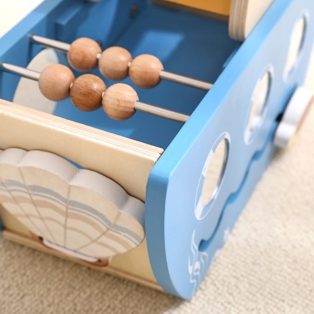 Montessori 5-in-1 Wooden Ship Activity Toy | Oliver Montessori Toys