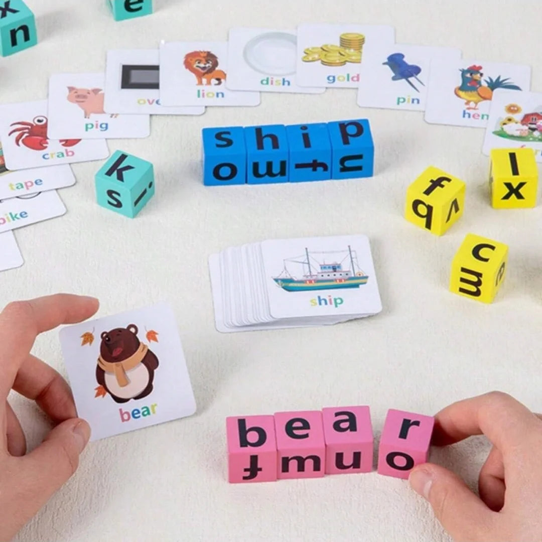 Wooden Alphabet Spelling Block Game for Kids