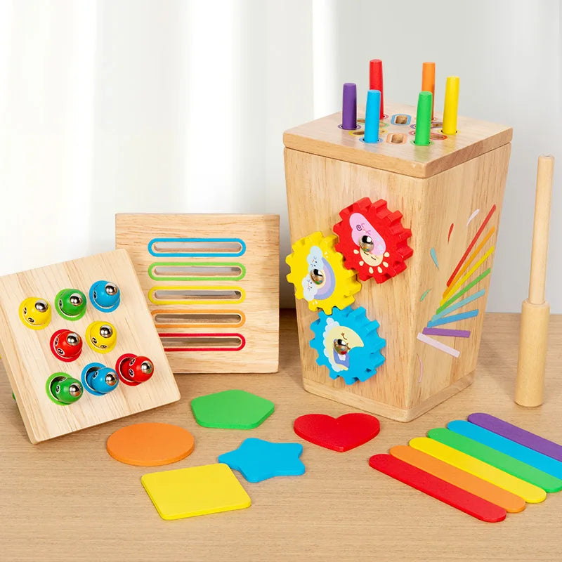 Montessori Color Sorting Cups for Toddlers | 5-in-1 Educational Learning Toy