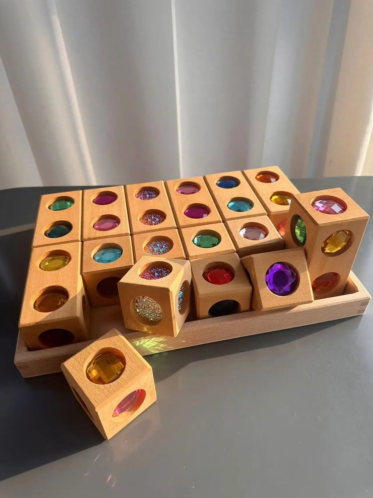 3D Gem Wooden Building Blocks