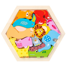 Cartoon Wooden Puzzle Block Toy | Oliver Montessori Toys