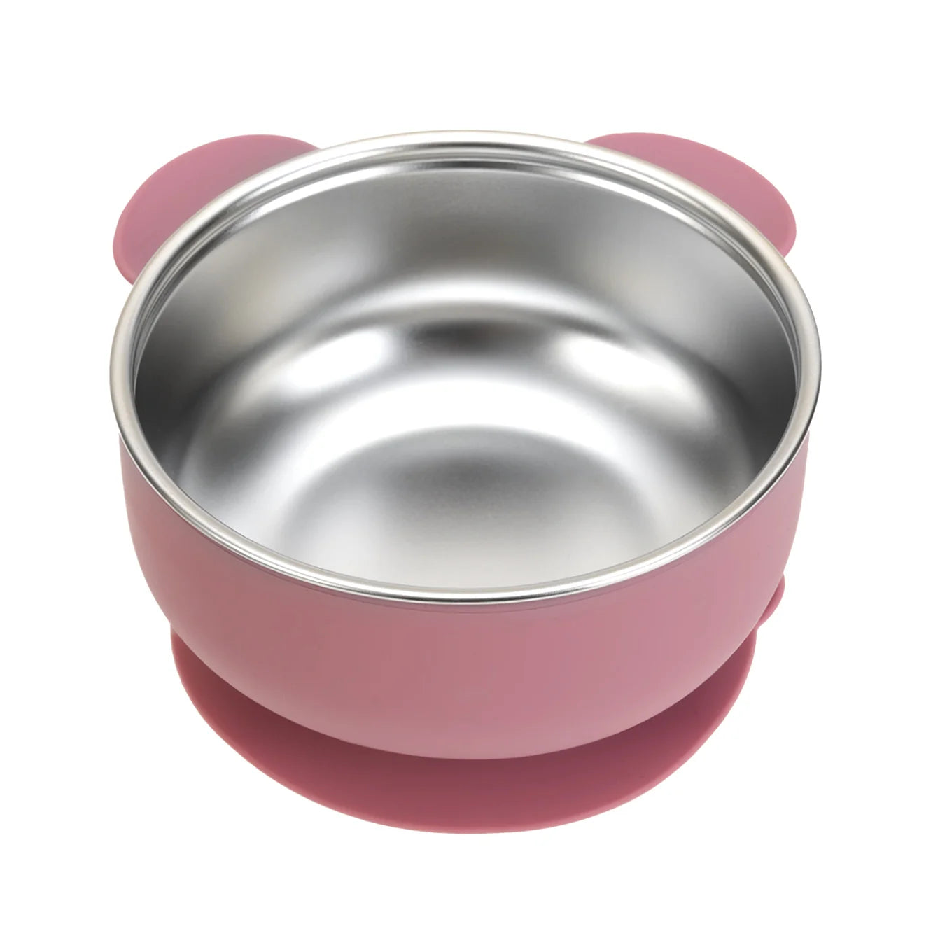 Bear Shaped Stainless Steel Silicone Suction Bowl | Oliver & Company Montessori Toys