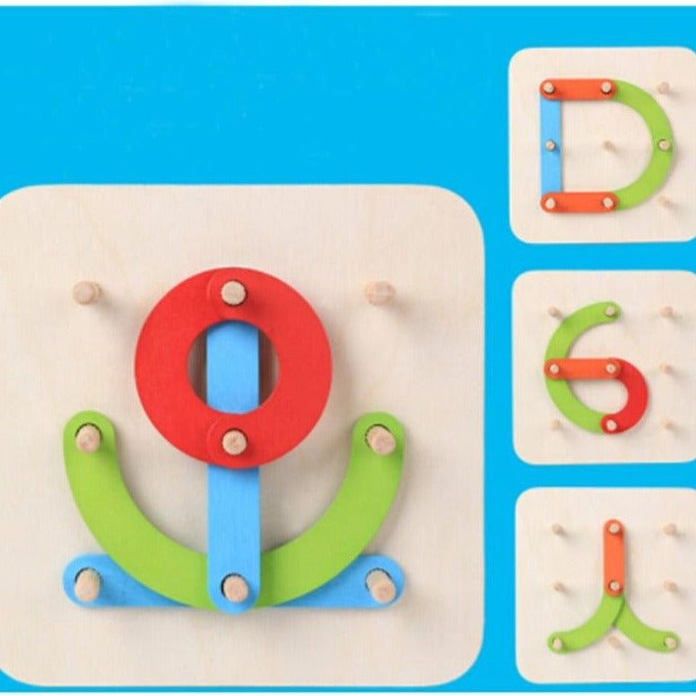 Wooden Montessori Letter Construction Puzzle