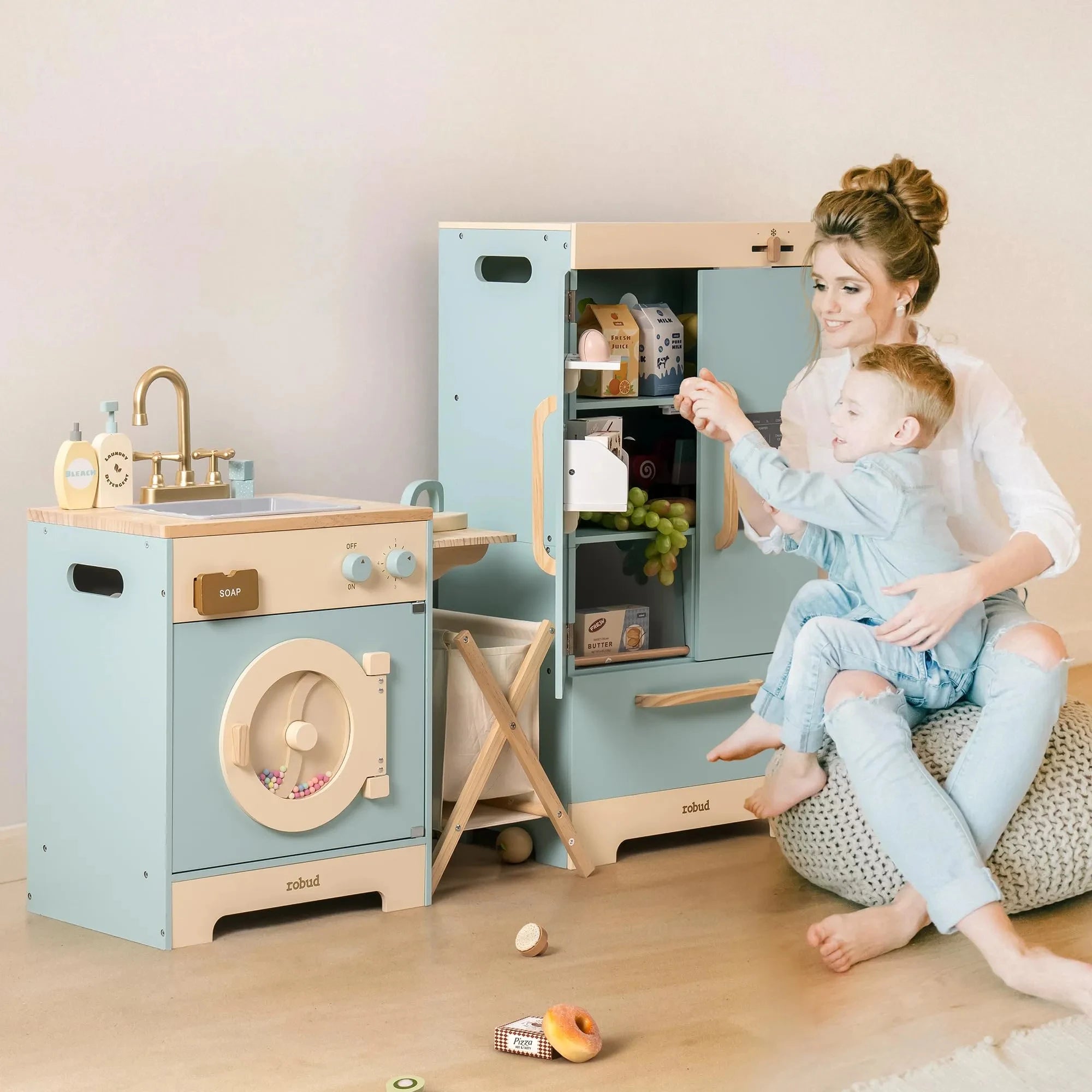 Blue Wooden Play Kitchen