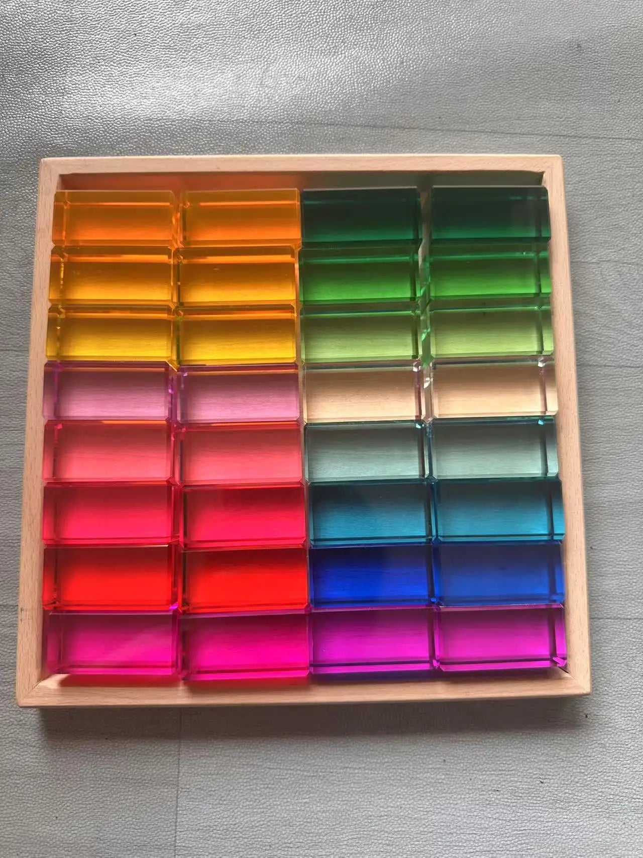 Rainbow Transparent Acrylic Stacking Blocks for Kids