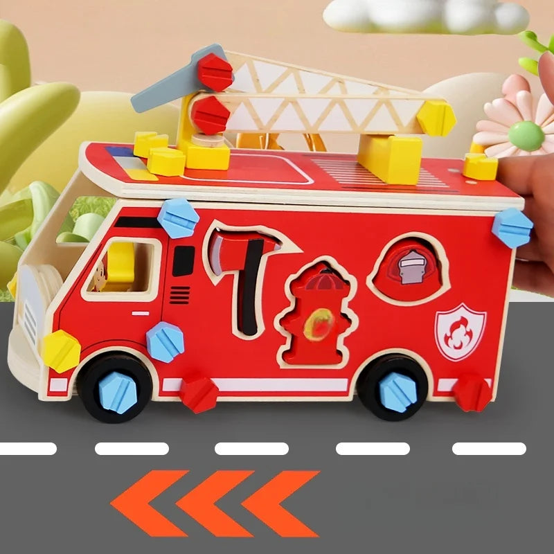 Wooden Tool Bench Vehicle Set Assembly Toy