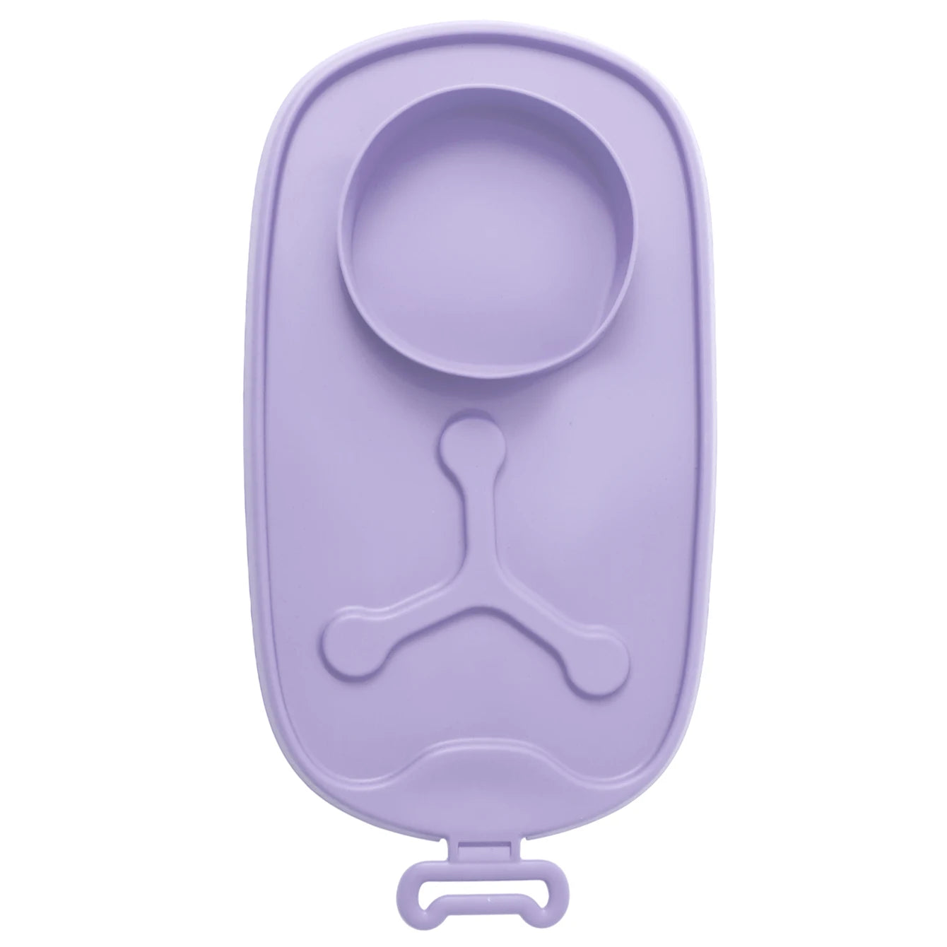 Lavender foldable silicone travel placemat with built-in bowl