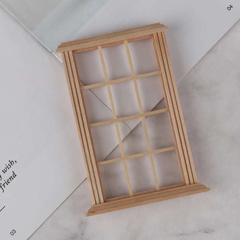 Wooden window frame on a white background