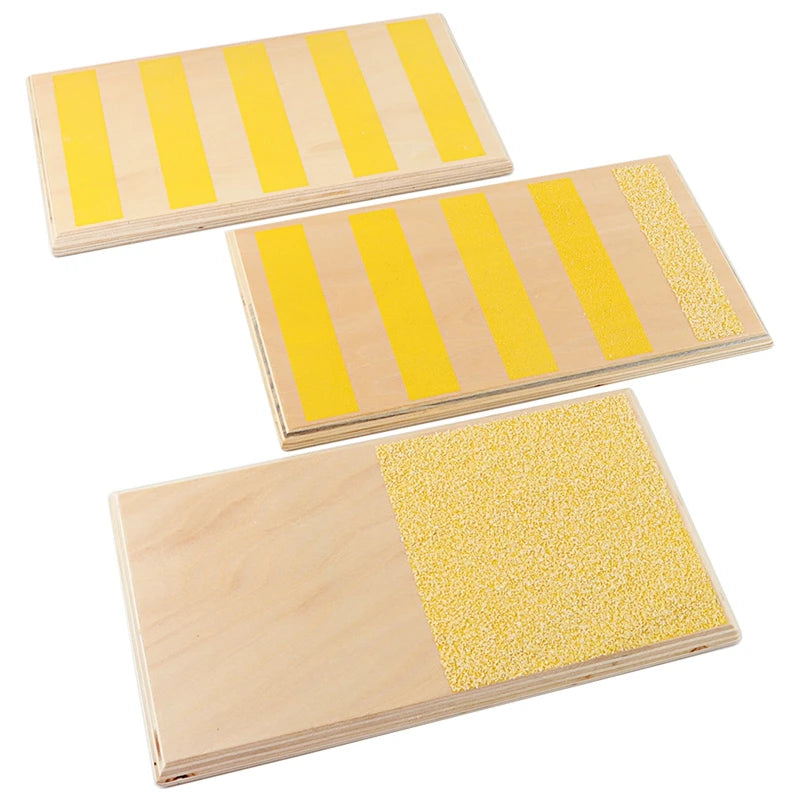 Montessori Rough and Smooth Boards Set of 3 Sensorial Touch Toy Ages 3 and Up