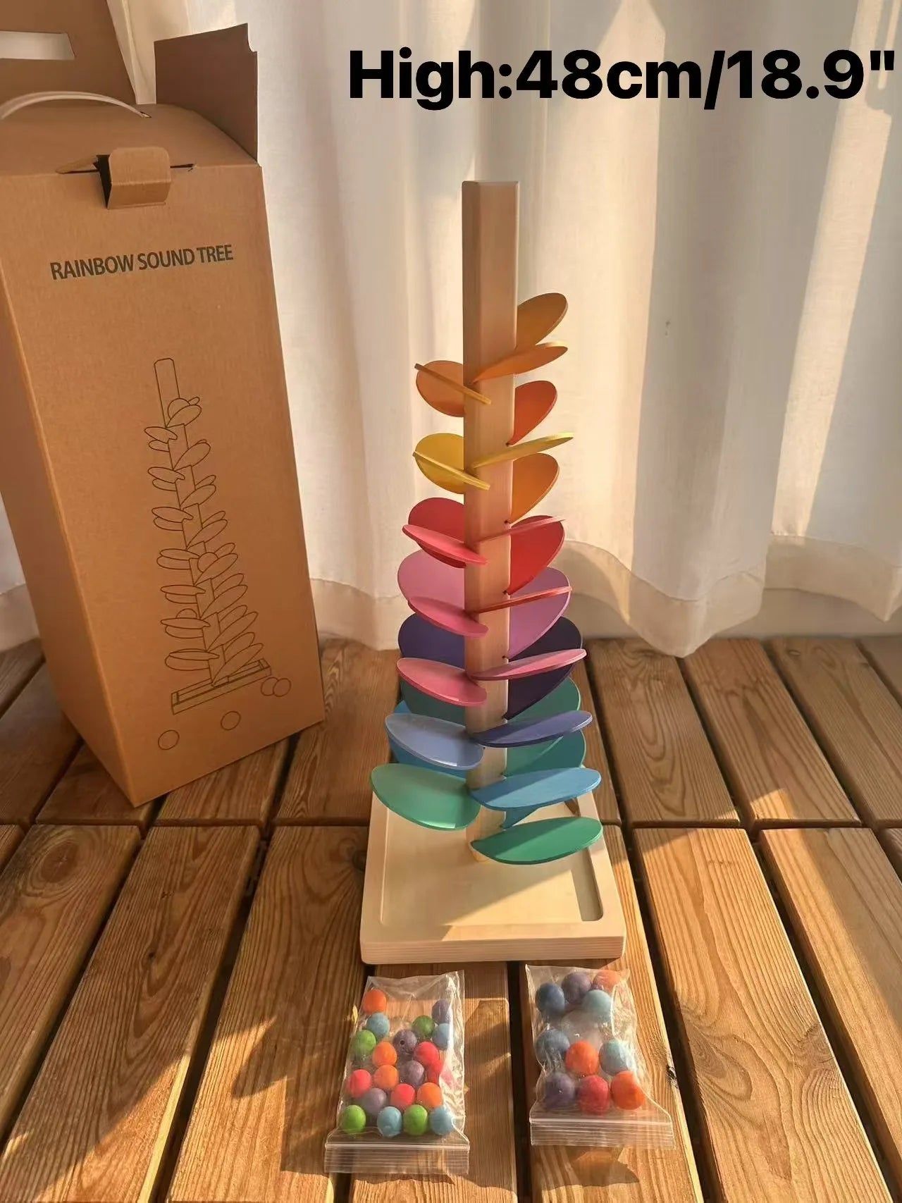 Music Sounding Trees and Marble Run with Balls | Oliver & Company Montessori Toys