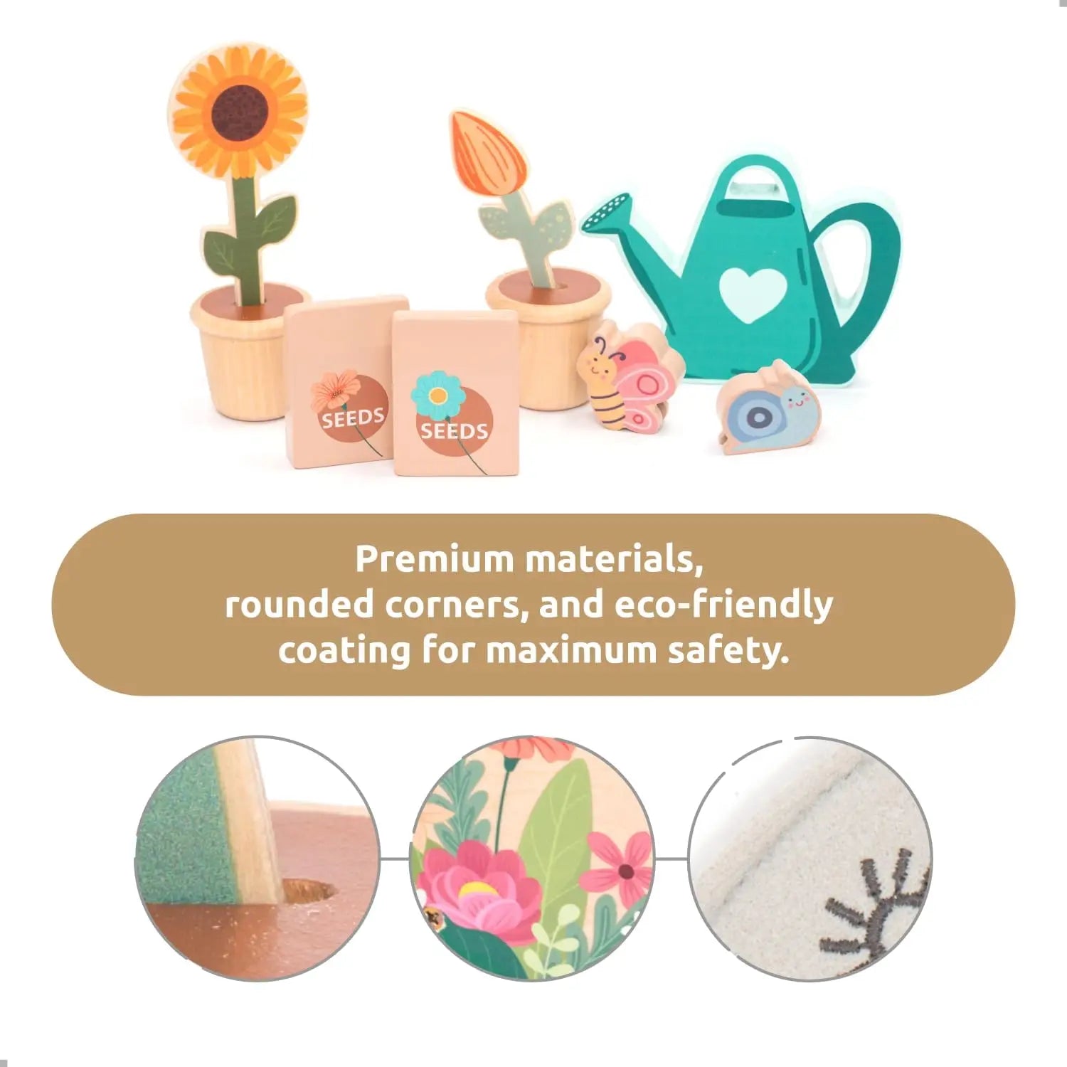 Wooden Garden Play Set – Montessori Pretend Play Toy Ages 3-6