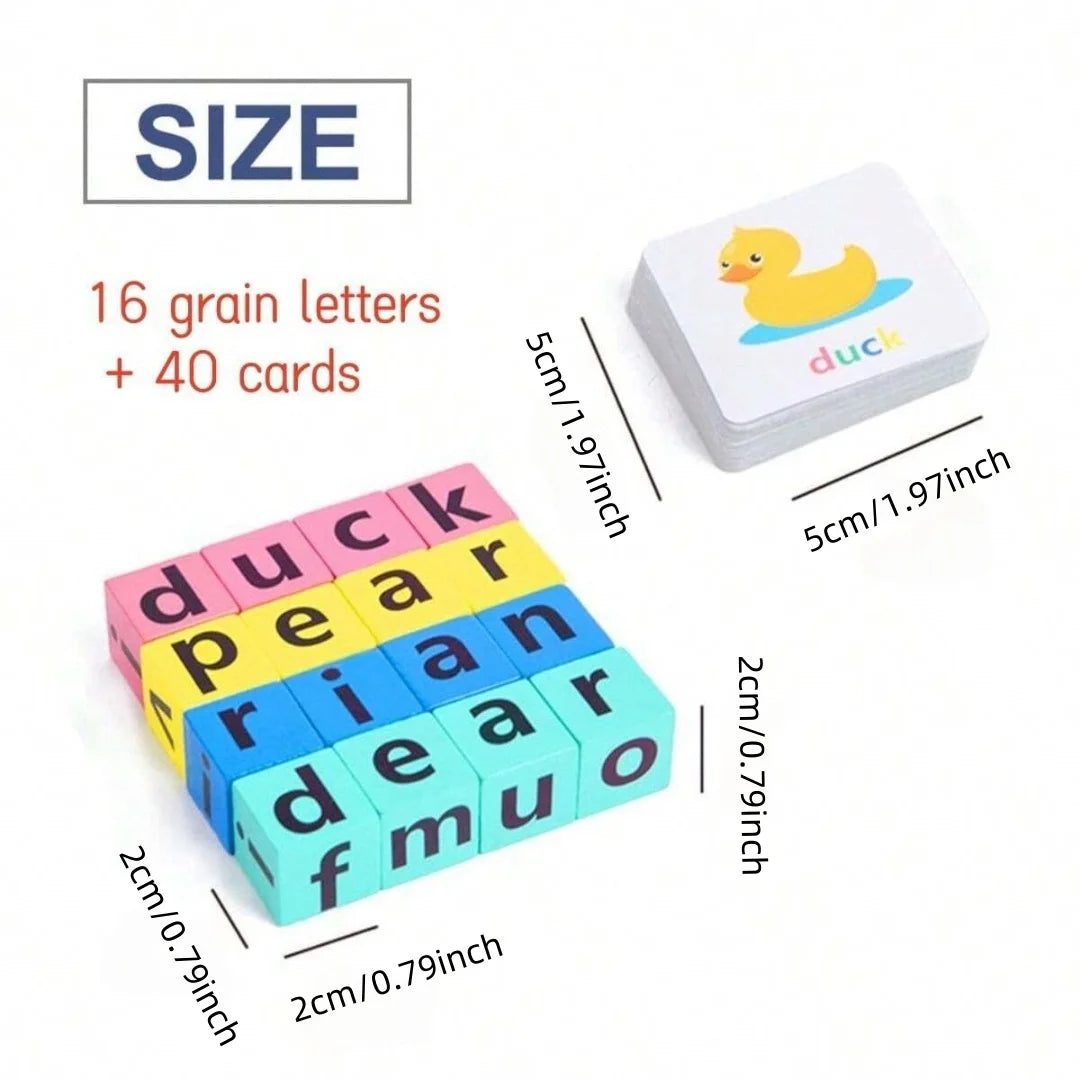 Wooden Alphabet Spelling Block Game for Kids
