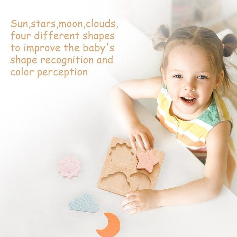 Montessori Wooden Baby Teether Puzzle
